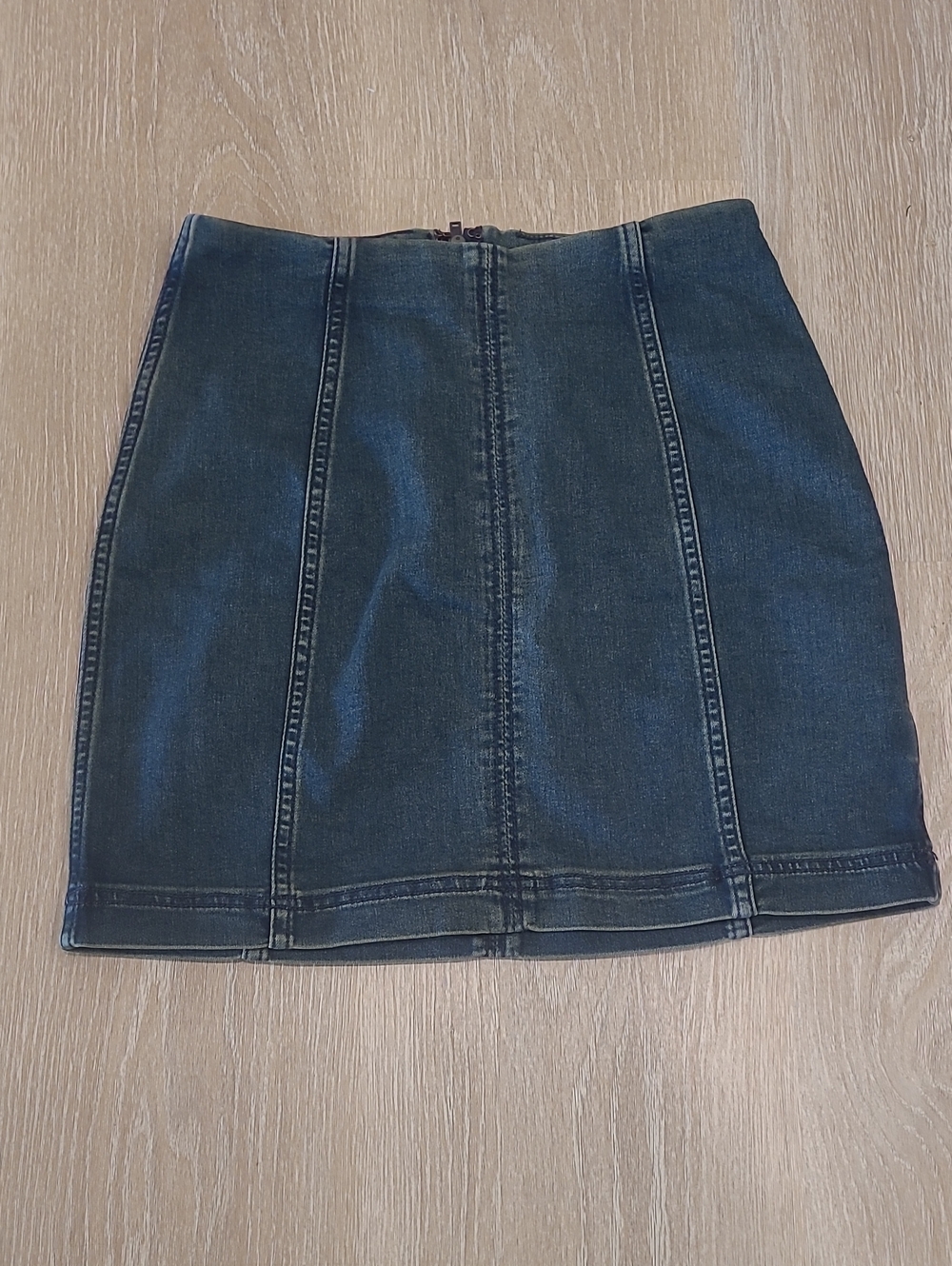 Free People Dark Blue Panel Denim Mini Skirt